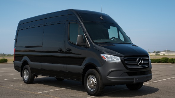 Exterior of Birmingham Party Bus Company's 14 Passenger Sprinter Limousine in Birmingham