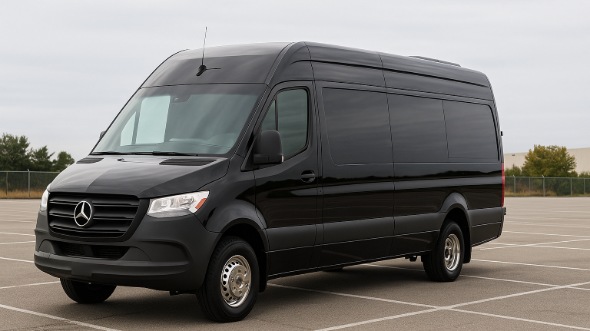 Exterior of Charter Bus Company Chattanooga's 14 Passenger Sprinter Limousine in Chattanooga
