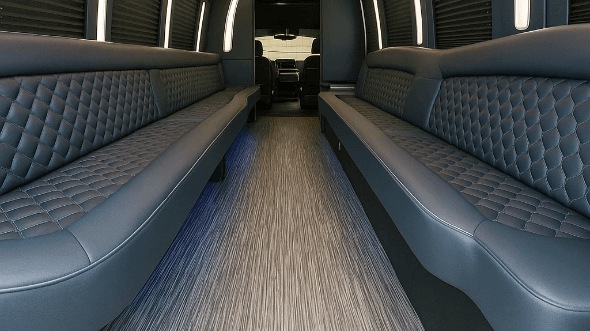 Interior of Charter Bus Company Atlanta's 30 Passenger Party Bus in Atlanta