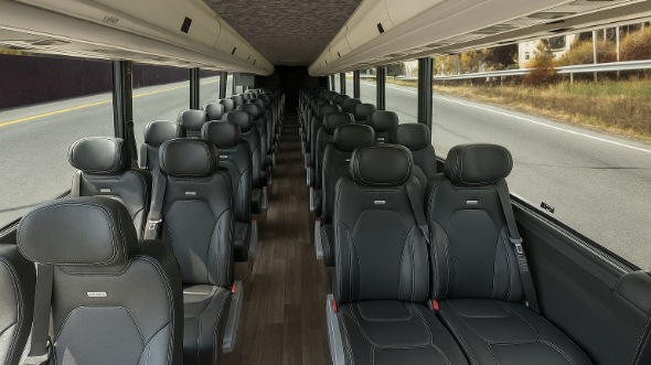 Interior of Charter Bus Company Birmingham's 35 Passenger Minibus in Birmingham