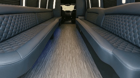 Interior of Charter Bus Company Hoover's 40 Passenger Party Bus in Hoover