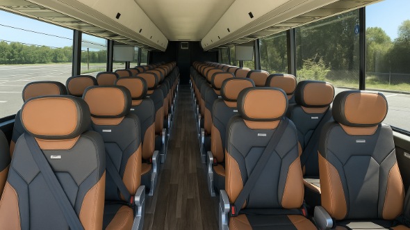 Interior of Charter Bus Company Birmingham's 47 Passenger Charter Bus in Birmingham