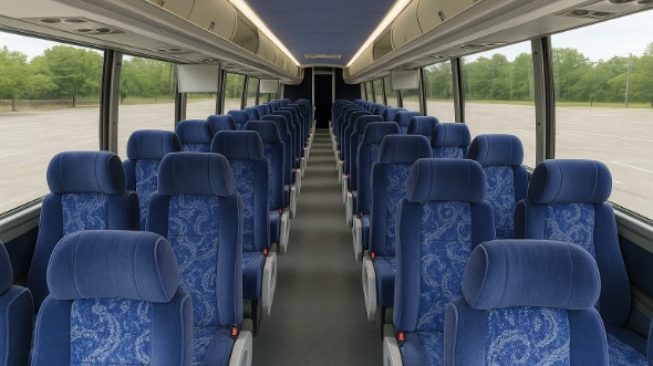 Interior of Charter Bus Company Birmingham's 54 Passenger Charter Bus in Birmingham